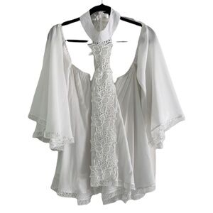 Union of Angels high neck off shoulder top